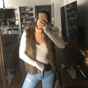Faux fur vest